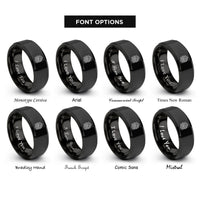 font options for inside engraving on black coiled dragon rings