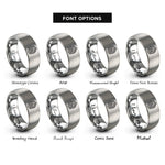 font options for inside engraving on gray coiled dragon rings