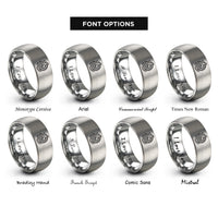 font options for inside engraving on gray coiled dragon rings