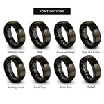 font options for inside engraving on gunmetal & black coiled dragon rings