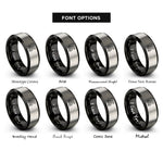 font options for inside engraving on black & grey coiled snake rings