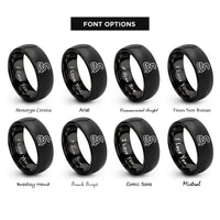 font options for inside engraving on black coiled snake rings