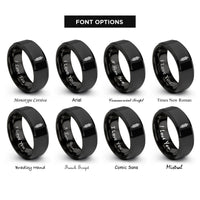 font options for inside engraving on black coilover rings
