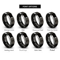 font options for inside engraving on black & gray coilover shock rings