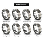 font options for inside engraving on silver coilover shock rings
