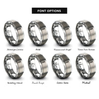 font options for inside engraving on silver coilover shock rings