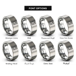 font options for inside engraving on gray coin slot rings