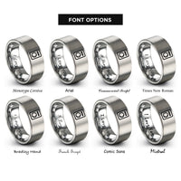 font options for inside engraving on gray coin slot rings
