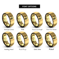 font options for inside engraving on black & gold cold air intake rings