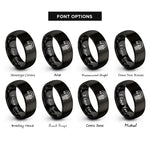 font options for inside engraving on black cold air intake rings