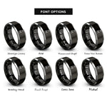 font options for inside engraving on black & silver cold brew bottle rings