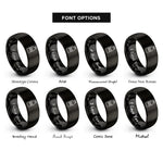 font options for inside engraving on black cold brew bottle rings