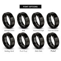 font options for inside engraving on black cold brew bottle rings