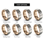 font options for inside engraving on rose gold & silver cold brew bottle rings