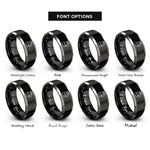 font options for inside engraving on black & gray cold brew carafe rings