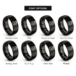 font options for inside engraving on black cold brew carafe rings