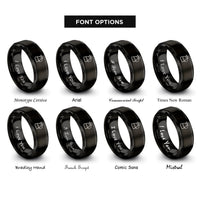 font options for inside engraving on black cold brew carafe rings