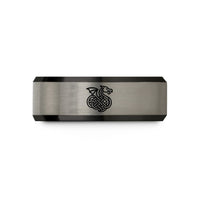 women's promise ring present – black & grey tungsten celtic dragon knot wedding band