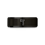 personalized ring for her – black tungsten hatchet wedding band
