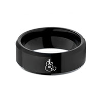 personalized jewelry for her – black tungsten headless guitar pick wedding band