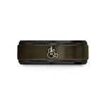 personalized jewelry for her – gunmetal & black tungsten headless guitar pick wedding band
