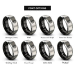 font options for inside engraving on black & grey colonel eagle rings