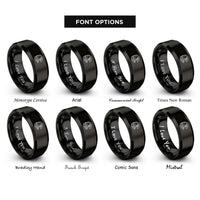 font options for inside engraving on black colonel eagle rings