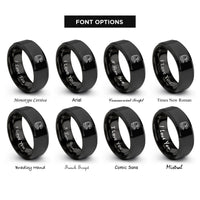 font options for inside engraving on black colonel eagle rings