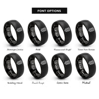 font options for inside engraving on black color light signal rings