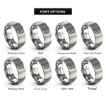 font options for inside engraving on grey color light signal rings