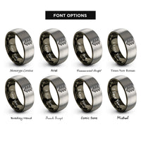 font options for inside engraving on gunmetal & grey color light signal rings