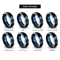 font options for inside engraving on blue & grey colosseum rings