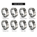 font options for inside engraving on silver colosseum rings