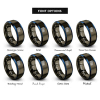 font options for inside engraving on gunmetal & blue colosseum rings