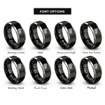 font options for inside engraving on black & silver colosseum stamp rings