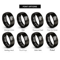 font options for inside engraving on black colosseum stamp rings