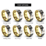 font options for inside engraving on gold & gray colosseum stamp rings
