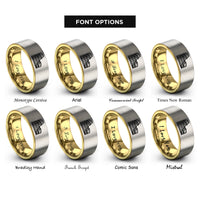 font options for inside engraving on gold & gray colosseum stamp rings