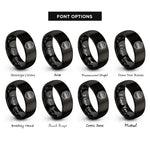 font options for inside engraving on black comb rings