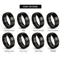 font options for inside engraving on black comb rings