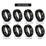 font options for inside engraving on black combat boots rings