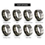 font options for inside engraving on gunmetal & gray combat boots rings