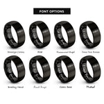 font options for inside engraving on black combat knife rings