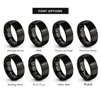 font options for inside engraving on black combat knife rings