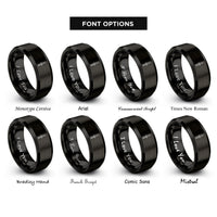 font options for inside engraving on black combat knife rings