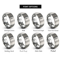 font options for inside engraving on grey combat knife rings