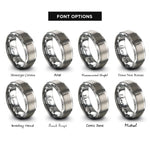 font options for inside engraving on gray combat knife rings