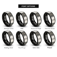 font options for inside engraving on black & gray combination wrench rings