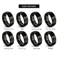 font options for inside engraving on black combination wrench rings