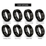 font options for inside engraving on black combination wrench rings